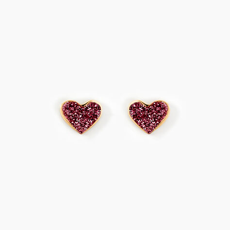 Boucles D'oreilles Puces Cerine Coeur Or Jaune - Clous d'oreilles Enfant | Histoire d’Or