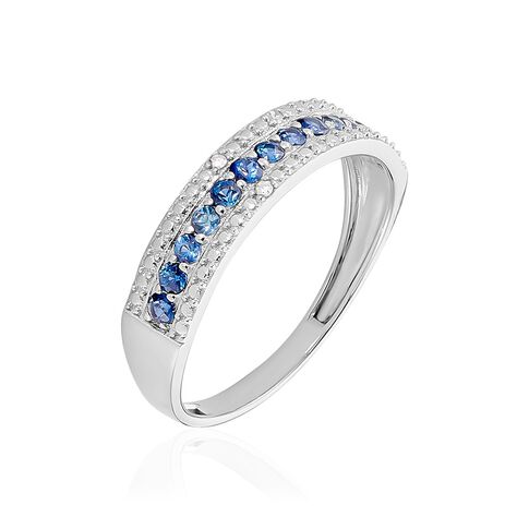 Amias Witgouden Saffier Diamant Ring - Bagues avec pierre Femme | Histoire d’Or