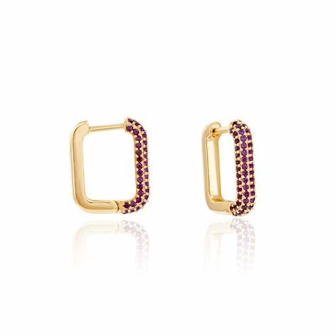 Créoles Ileen Plaqué Or Jaune Autres Pierres - Boucles d'oreilles créoles Femme | Histoire d’Or