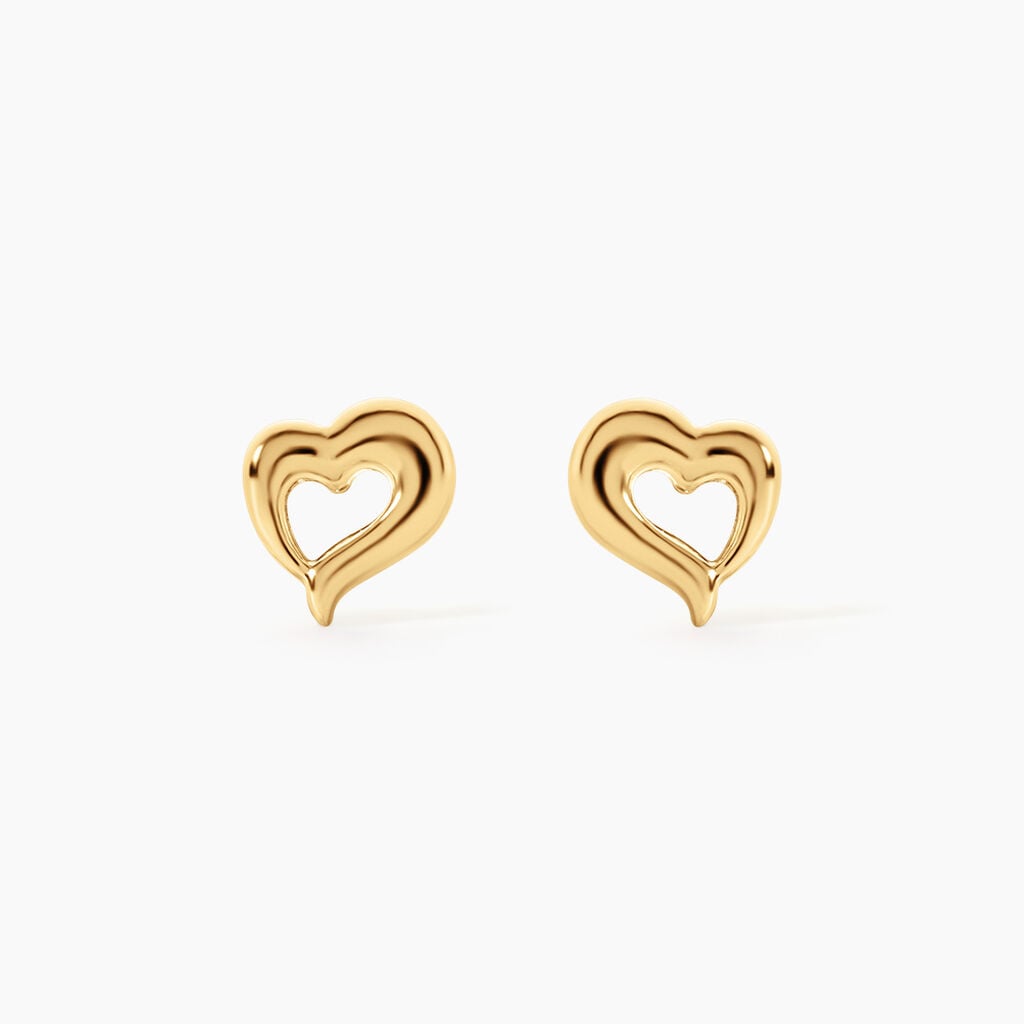 Boucles D'Oreilles Puces Anne-Maudae Argent Dor&eacute; A L'Or 750/1000 - Boucles d'oreilles fantaisie Femme | Histoire d&rsquo;Or
