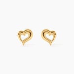 Boucles D'Oreilles Puces Anne-Maudae Argent Dor&eacute; A L'Or 750/1000 - Boucles d'oreilles fantaisie Femme | Histoire d&rsquo;Or