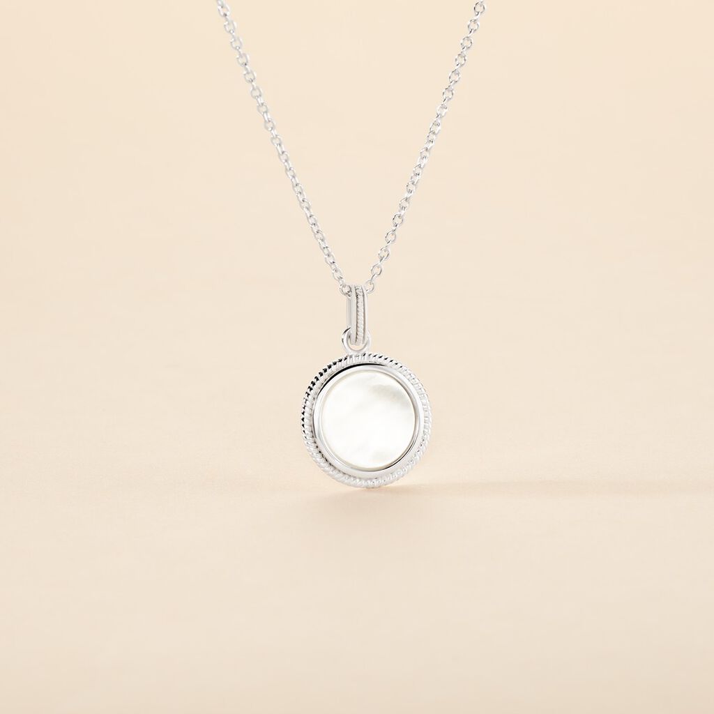 Collier Zea Argent Blanc Nacre - Colliers fantaisie Femme | Histoire d&rsquo;Or
