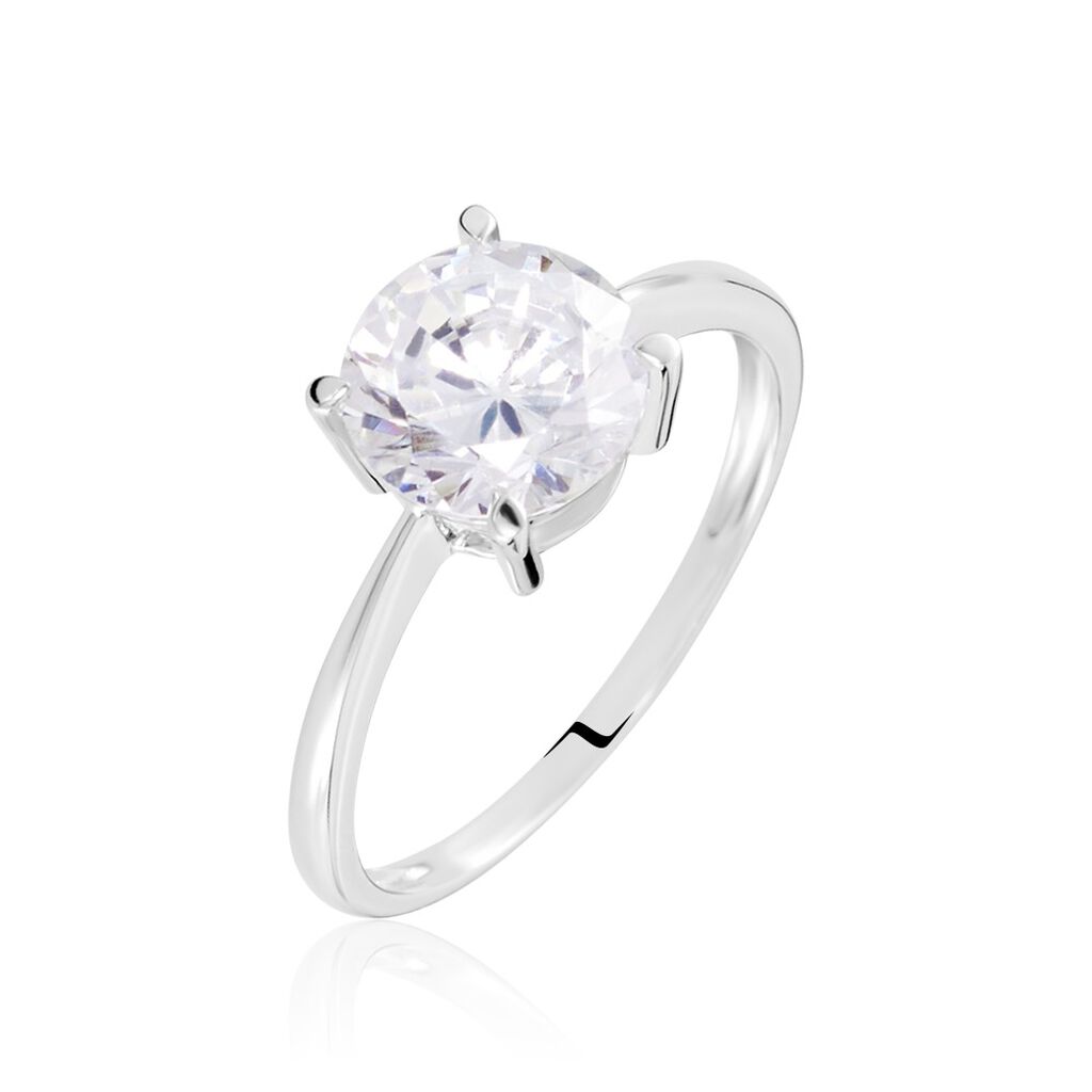 Solitaire Abriel Or Blanc Oxyde De Zirconium - Bagues solitaires Femme | Histoire d’Or