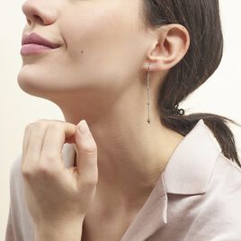 Boucles D'oreilles Pendantes Elea Argent Blanc - Boucles d'oreilles fantaisie Femme | Histoire d’Or