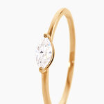 Bague Amazone Plaqu&eacute; Or Jaune Oxyde De Zirconium - Bagues solitaires Femme | Histoire d&rsquo;Or