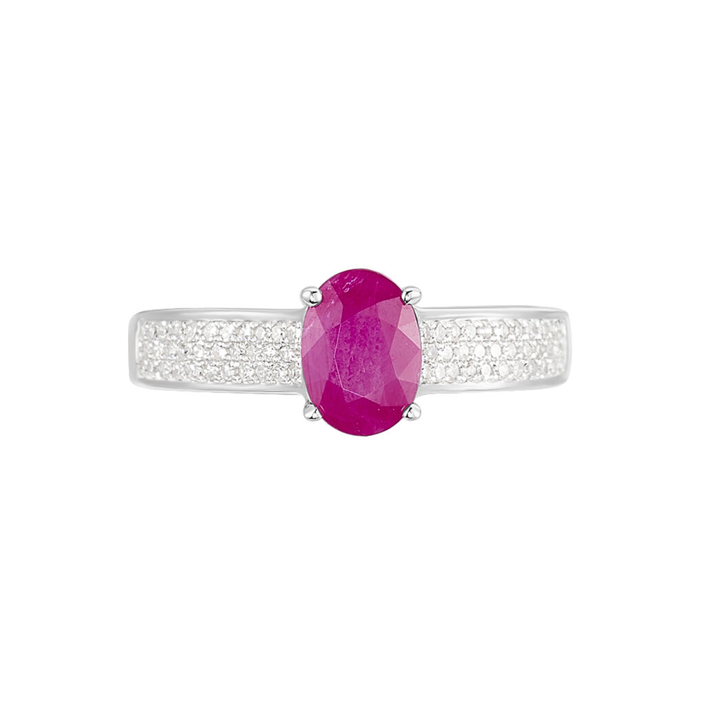 Bague Crista Or Blanc Rubis Et Diamant - Bagues solitaires Femme | Histoire d’Or
