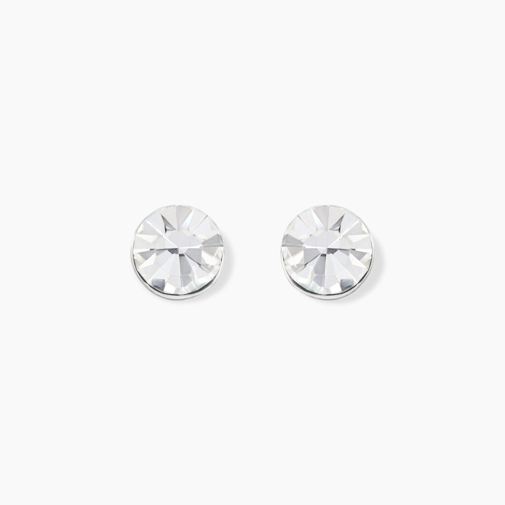 Boucles D'oreilles Puces Loeiza Argent Blanc Oxyde De Zirconium - Boucles d'oreilles fantaisie Femme | Histoire d’Or