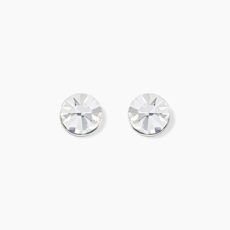 Boucles D'oreilles Puces Loeiza Argent Blanc Oxyde De Zirconium - Boucles d'oreilles fantaisie Femme | Histoire d’Or