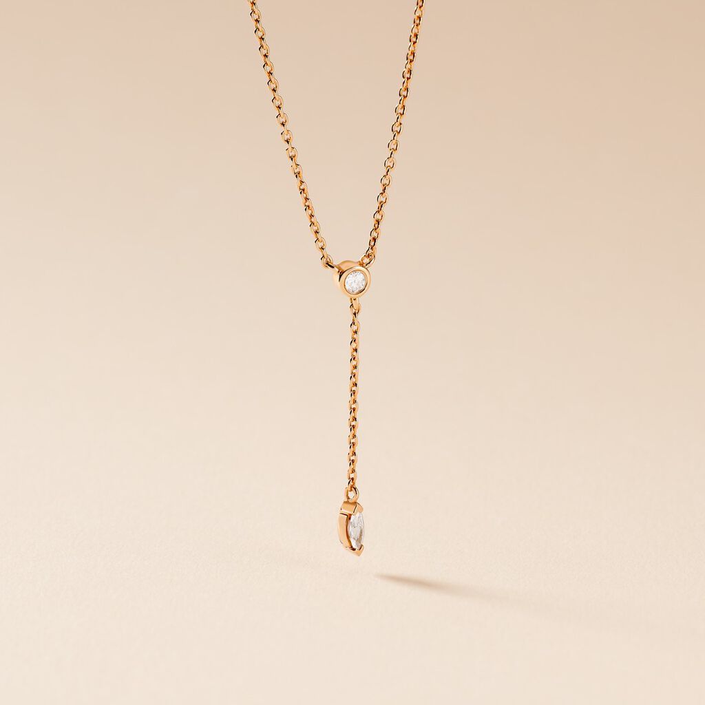 Collier Kenta Argent Rose Oxyde De Zirconium - Colliers fantaisie Femme | Histoire d&rsquo;Or