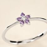 Bague Argent Purple Bloom Oxyde De Zirconium - Bagues avec pierre Femme | Histoire d&rsquo;Or