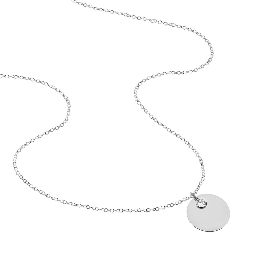 Collier Sautoir Paula Argent Blanc Oxyde De Zirconium - Sautoirs Femme | Histoire d’Or
