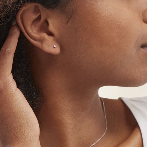 Boucles D'oreilles Puces Aphrodite Or Blanc Diamant - Clous d'oreilles Famille | Histoire d’Or