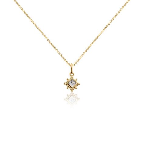 Collier Bobbie Plaqu&eacute; Or Jaune Oxyde De Zirconium - Colliers Femme | Histoire d&rsquo;Or