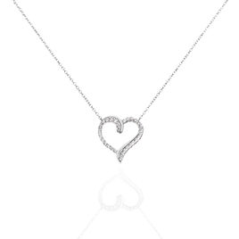 Collier Miliza Argent Blanc Oxyde De Zirconium - Colliers Coeur Femme | Histoire d’Or