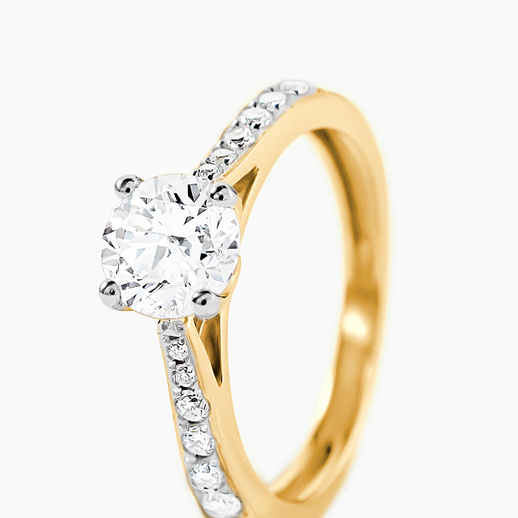 Bague Solitaire Hemera Or Jaune Diamant Synthetique - Bagues solitaires Femme | Histoire d&rsquo;Or