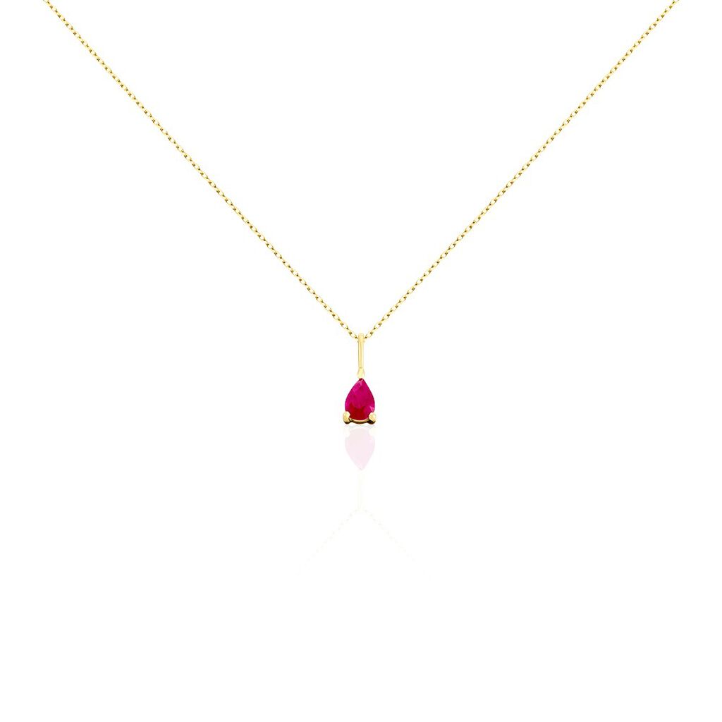 Collier Goutte Or Jaune Rubis