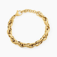 Bracelet Chaine Epaisse Acier Dore Dusty