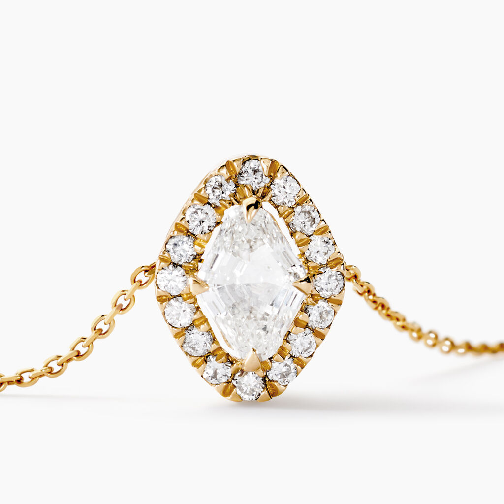 Collier Icone Or Jaune Diamant Synthetique - Colliers Femme | Histoire d&rsquo;Or