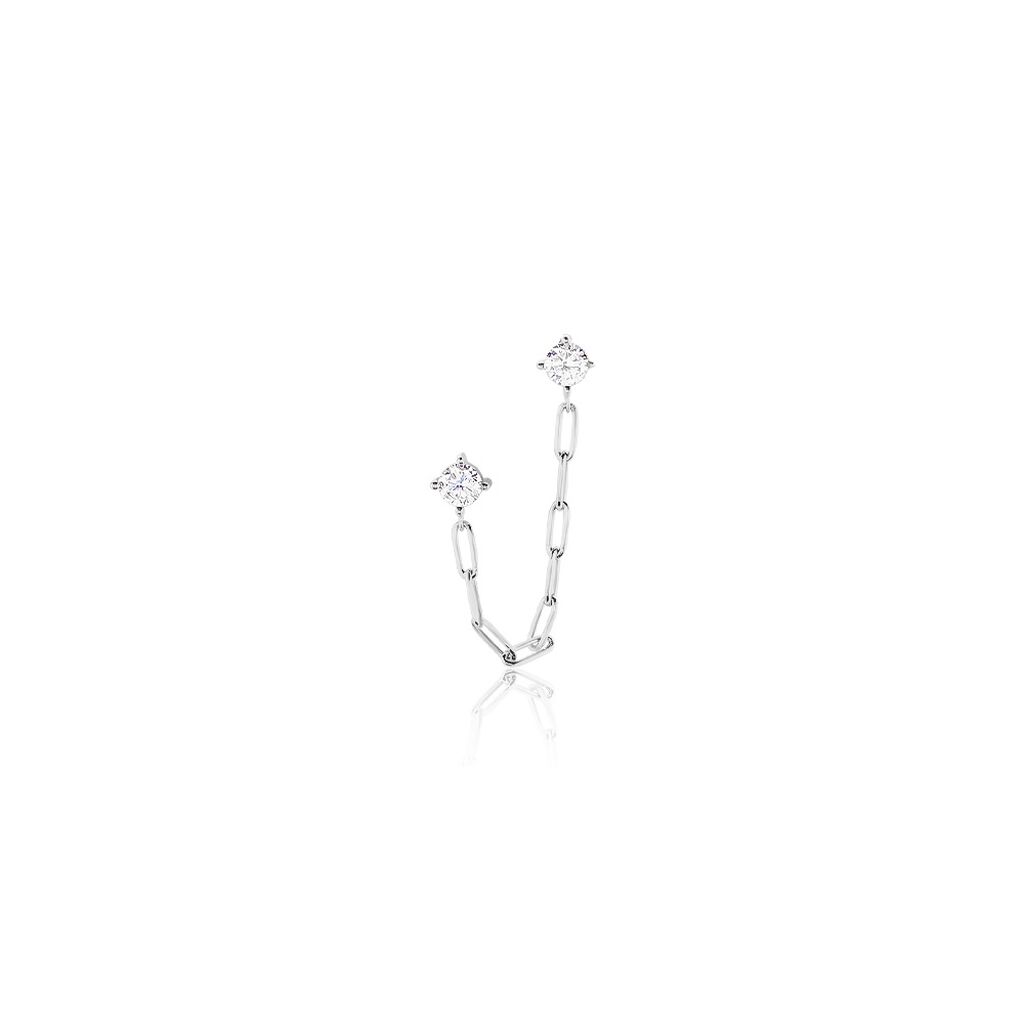 Bijou D'oreille Unitaire Nexus Argent Blanc Oxyde De Zirconium - Piercings d'oreilles Femme | Histoire d&rsquo;Or