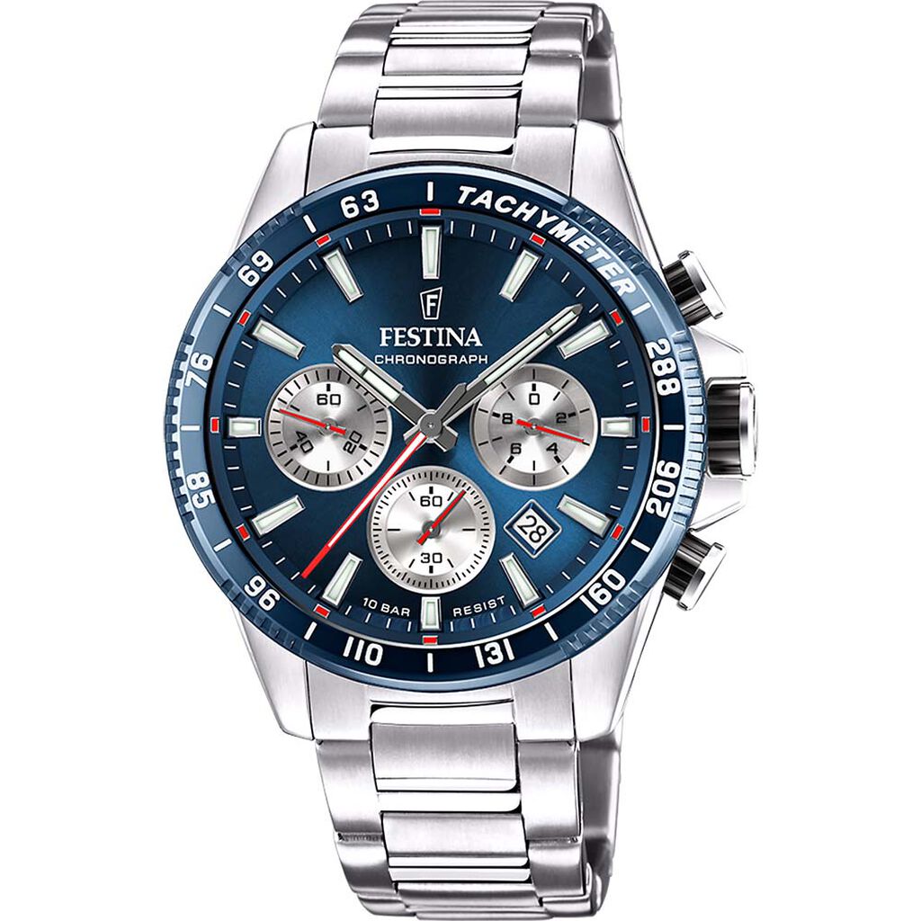 Montre Festina Timeless Chronograph Bleu - Montres Homme | Histoire d’Or