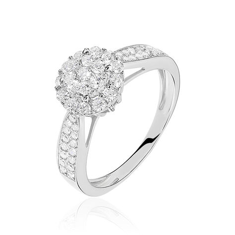 Bague Chou Or Blanc Diamant - Bagues avec pierre Femme | Histoire d’Or