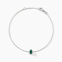 Bracelet Juliettina Or Blanc Emeraude Et Diamant