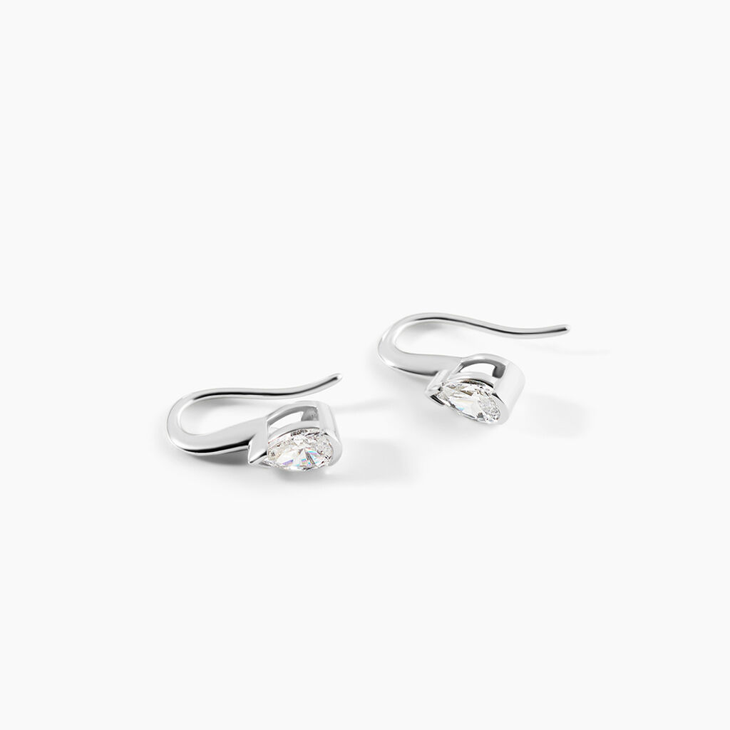Boucles D'Oreilles Pendantes Huge Argent Blanc Oxyde De Zirconium - Boucles d'oreilles fantaisie Femme | Histoire d&rsquo;Or