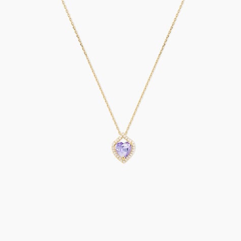 Collier Rosaline Or Jaune Amethyste Et Oxyde De Zirconium - Colliers Femme | Histoire d’Or