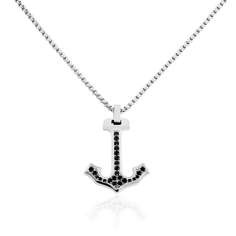 Collier Acier Vieillit Tanagra Oxydes De Zirconium - Colliers fantaisie Homme | Histoire d’Or