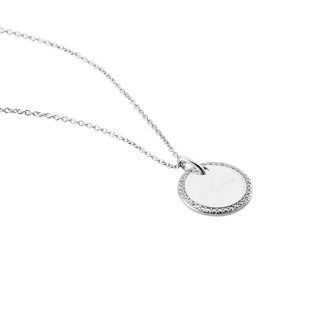 Collier Argent Blanc Amika Oxydes De Zirconium - Colliers fantaisie Femme | Histoire d&rsquo;Or