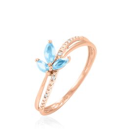 Bague Maura Or Rose Topaze Et Diamant - Bagues avec pierre Femme | Histoire d’Or
