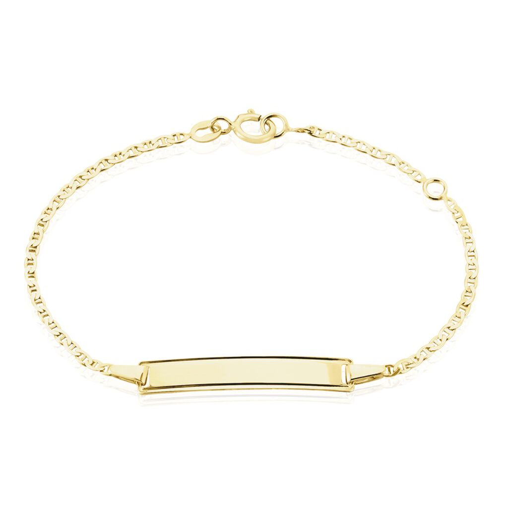 Bracelet Identit&eacute; Fanelia Maille Marine Or Jaune - Bracelets Communion Enfant | Histoire d&rsquo;Or