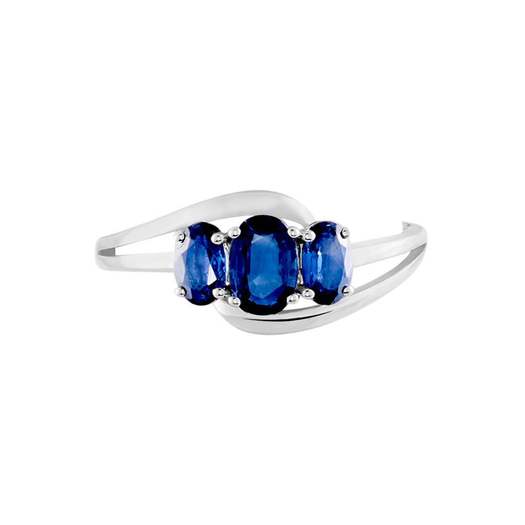 Bague Or Blanc Jaire Saphir - Bagues solitaires Femme | Histoire d&rsquo;Or