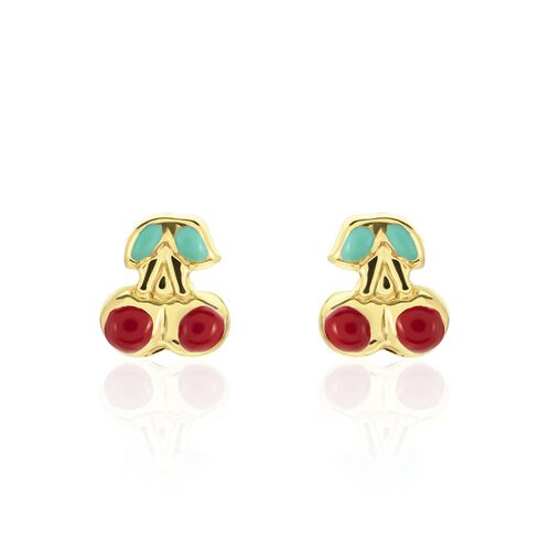 Boucles D'oreilles Fille Or 18 Carats - Forme Licorne émail Multicolore - Cadeau Certifié - Mondepetit