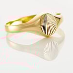 Chevaliere Solarium Or Jaune Ovale Soleil - Chevali&egrave;res Famille | Histoire d&rsquo;Or