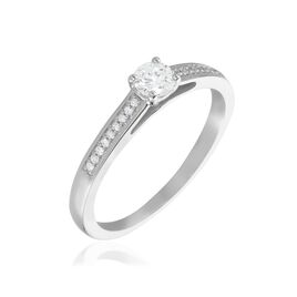 Bague Finella Platine Blanc Diamant - Bagues solitaires  | Histoire d’Or