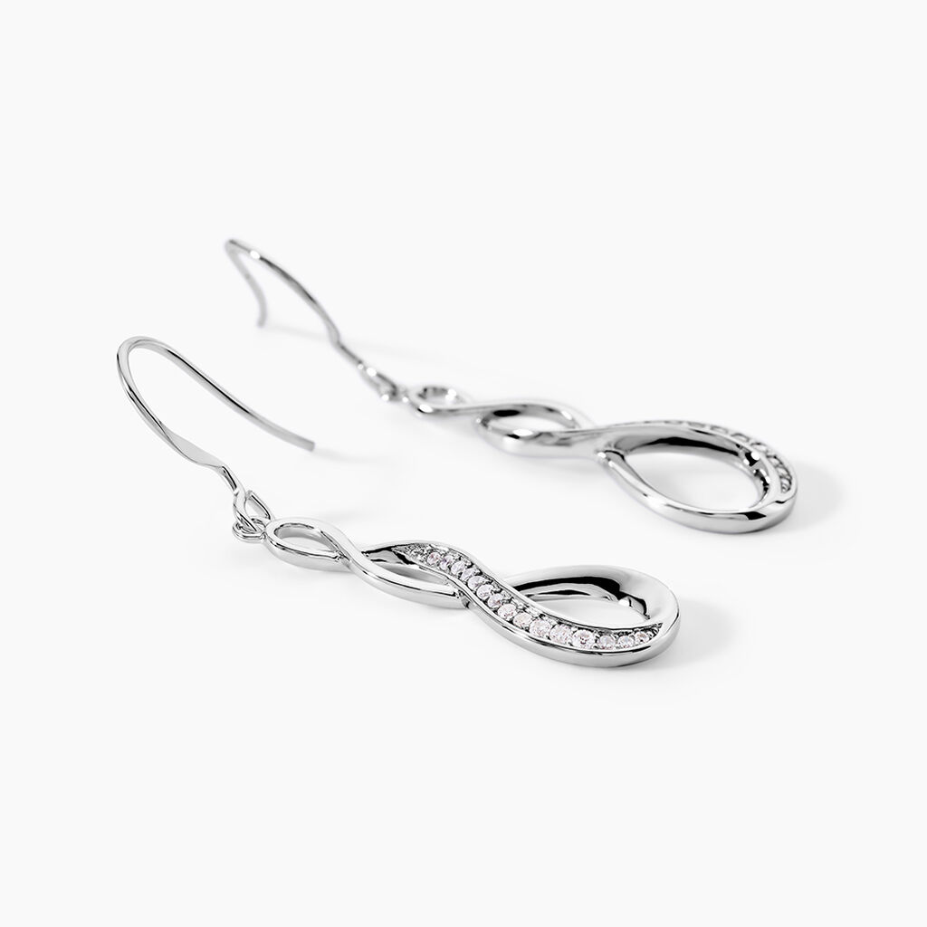 Boucles D'oreilles Pendantes Ayhan Argent Blanc Oxyde De Zirconium - Boucles d'oreilles fantaisie Femme | Histoire d&rsquo;Or