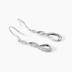 Boucles D'oreilles Pendantes Ayhan Argent Blanc Oxyde De Zirconium - Boucles d'oreilles fantaisie Femme | Histoire d&rsquo;Or