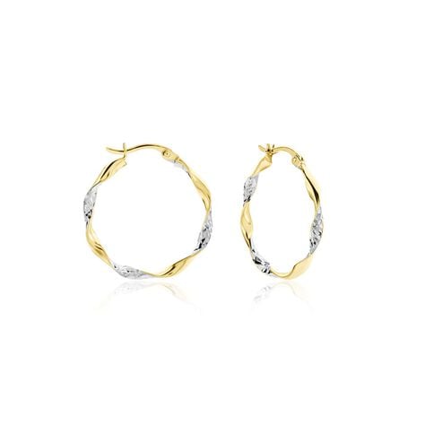 Cr&eacute;oles Eleanie Fil Vrille Or Bicolore - Boucles d'oreilles cr&eacute;oles Femme | Histoire d&rsquo;Or