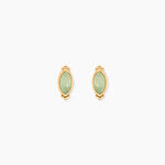 Boucles D'Oreilles Puces Vintage Love Plaqu&eacute; Or Jaune Pierre De Synthese - Boucles d'oreilles empierr&eacute;es Femme | Histoire d&rsquo;Or