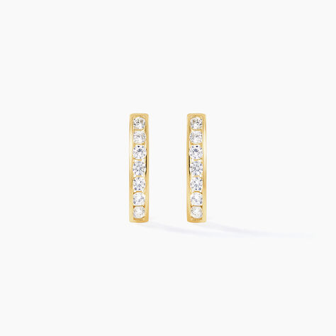Boucles D'oreilles Jacoba Rondes Or Jaune Oxyde De Zirconium - Boucles d'oreilles créoles Femme | Histoire d’Or