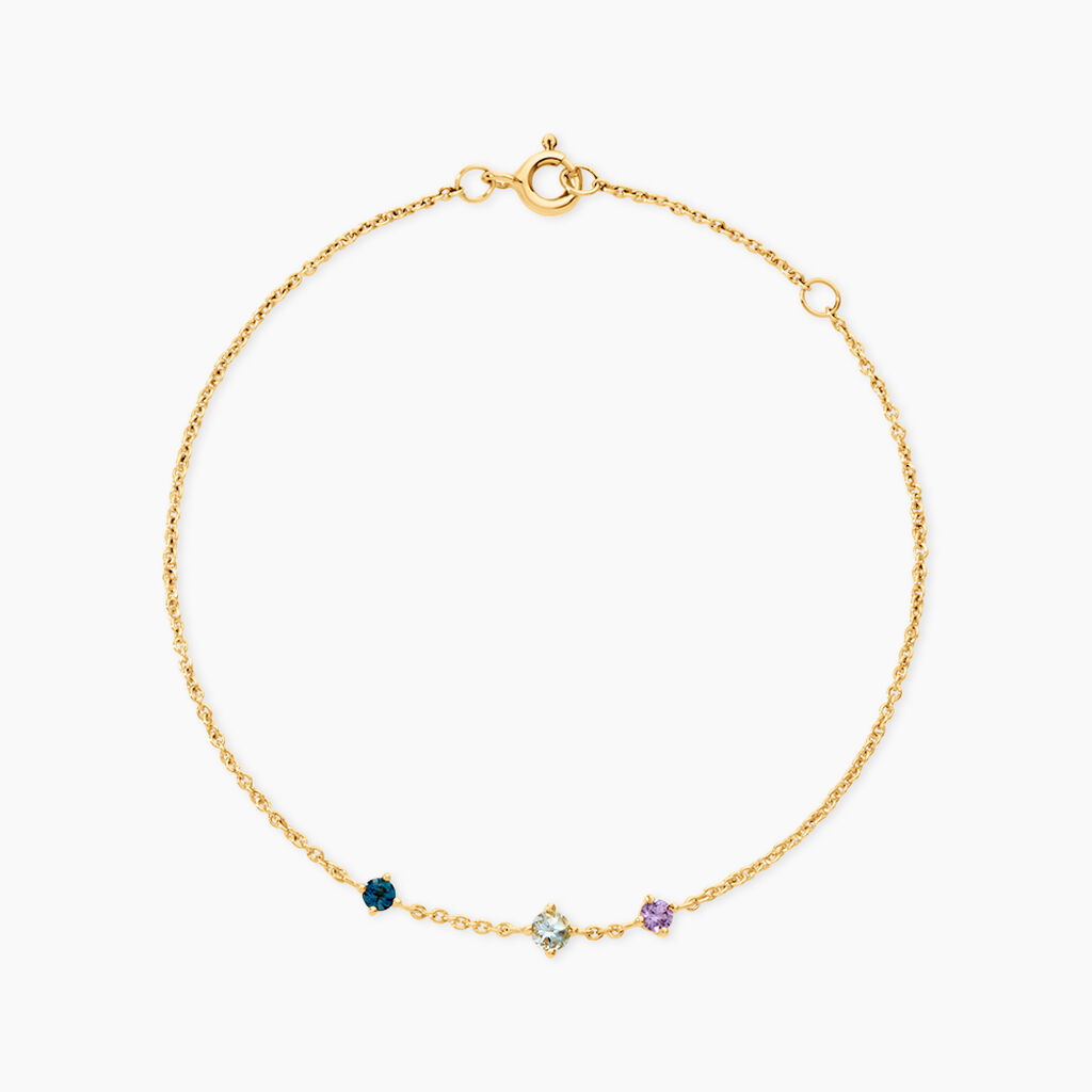 Bracelet Universe Argent Dor&eacute; A L'Or 750/1000 Topaze Oxyde De Zirconium - Bracelets Femme | Histoire d&rsquo;Or