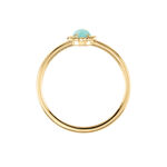 Bague Vintage Love Plaqu&eacute; Or Jaune Amazonite - Bagues solitaires Femme | Histoire d&rsquo;Or