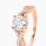 Bague Karin Argent Rose Oxyde De Zirconium - Bagues solitaires Femme | Histoire d&rsquo;Or