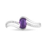 Bague Anja Or Blanc Amethyste Et Diamant - Bagues solitaires Femme | Histoire d&rsquo;Or
