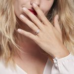 Bague Or Blanc  Shirlene Diamant Synthetique - Bagues solitaires Femme | Histoire d&rsquo;Or