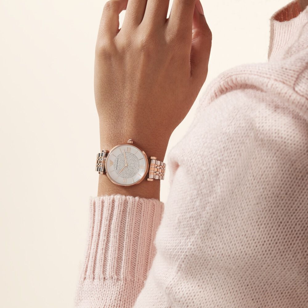 Montres Emporio Armani AR1926 Acier Boucle déployante simple Rose Ronde -  HIMFRQW6100 • Histoire d'Or