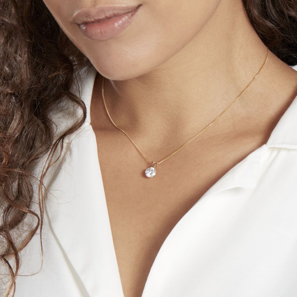 Pendentif Or Jaune Oxyde De Zirconium - Pendentifs Femme | Histoire d’Or