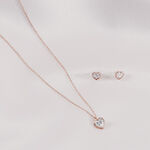 Boucles D'oreilles Puces Kadidjatou Or Rose Oxyde De Zirconium - Clous d'oreilles Famille | Histoire d&rsquo;Or