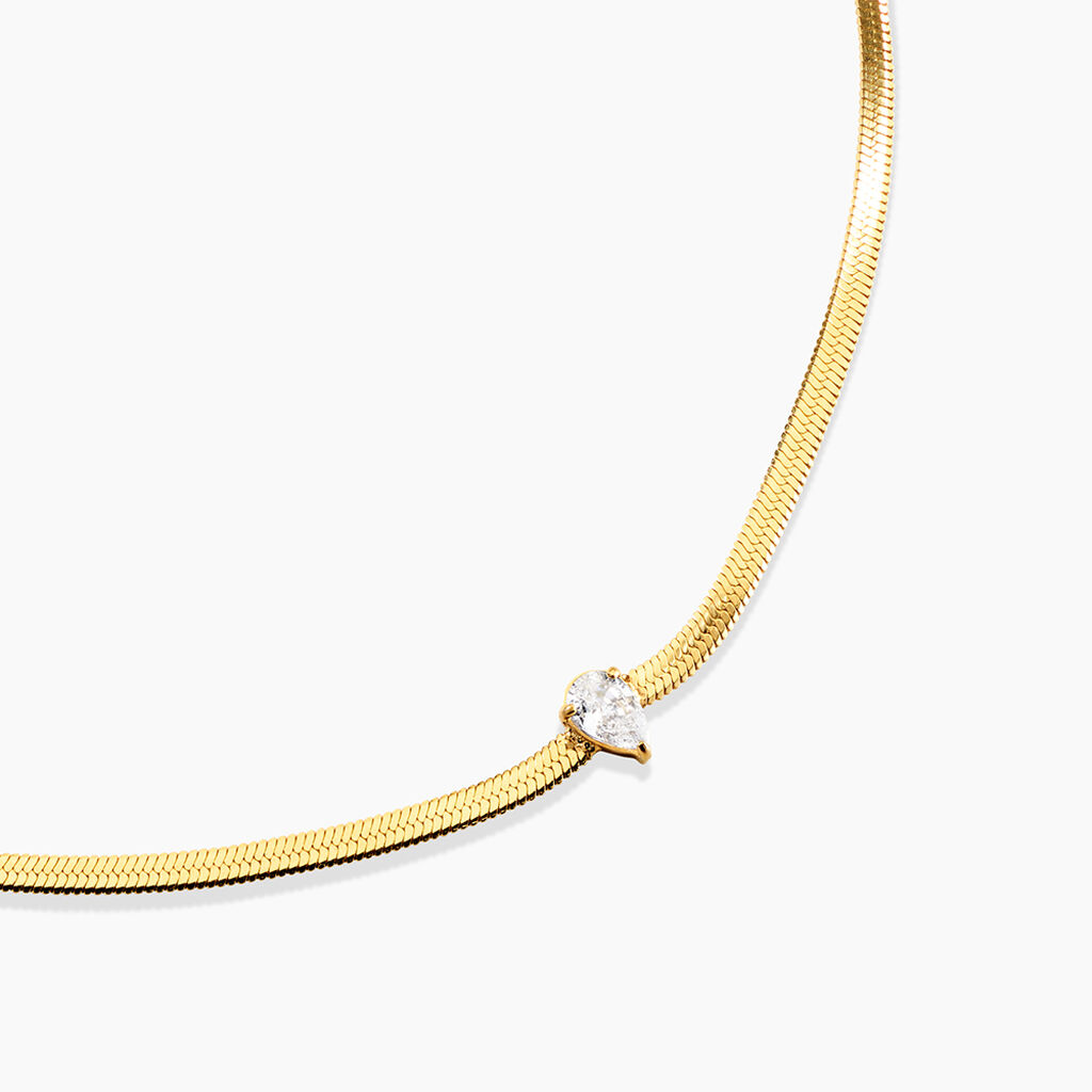 Collier Ivy Acier Jaune Oxyde De Zirconium - Colliers fantaisie Femme | Histoire d&rsquo;Or
